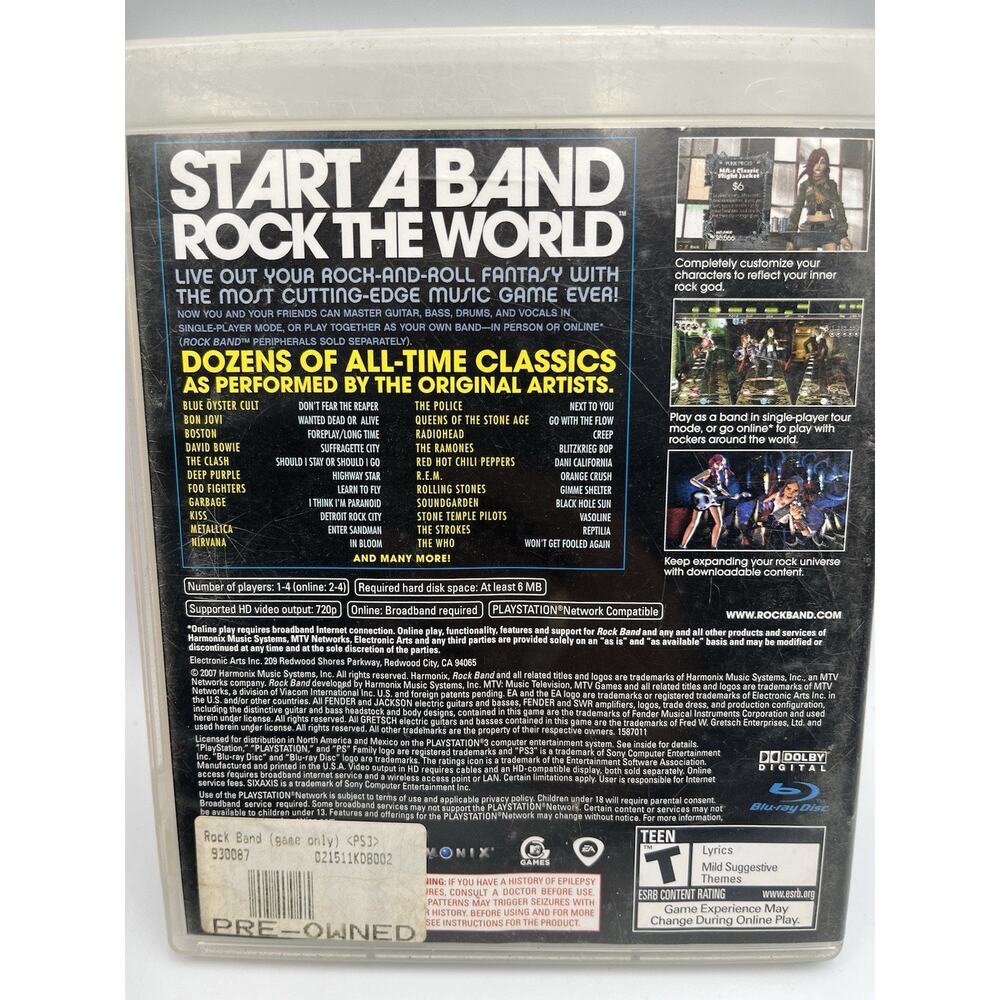 Rock Band (Sony PlayStation 3, 2007) Tested - Picture 6 of 6